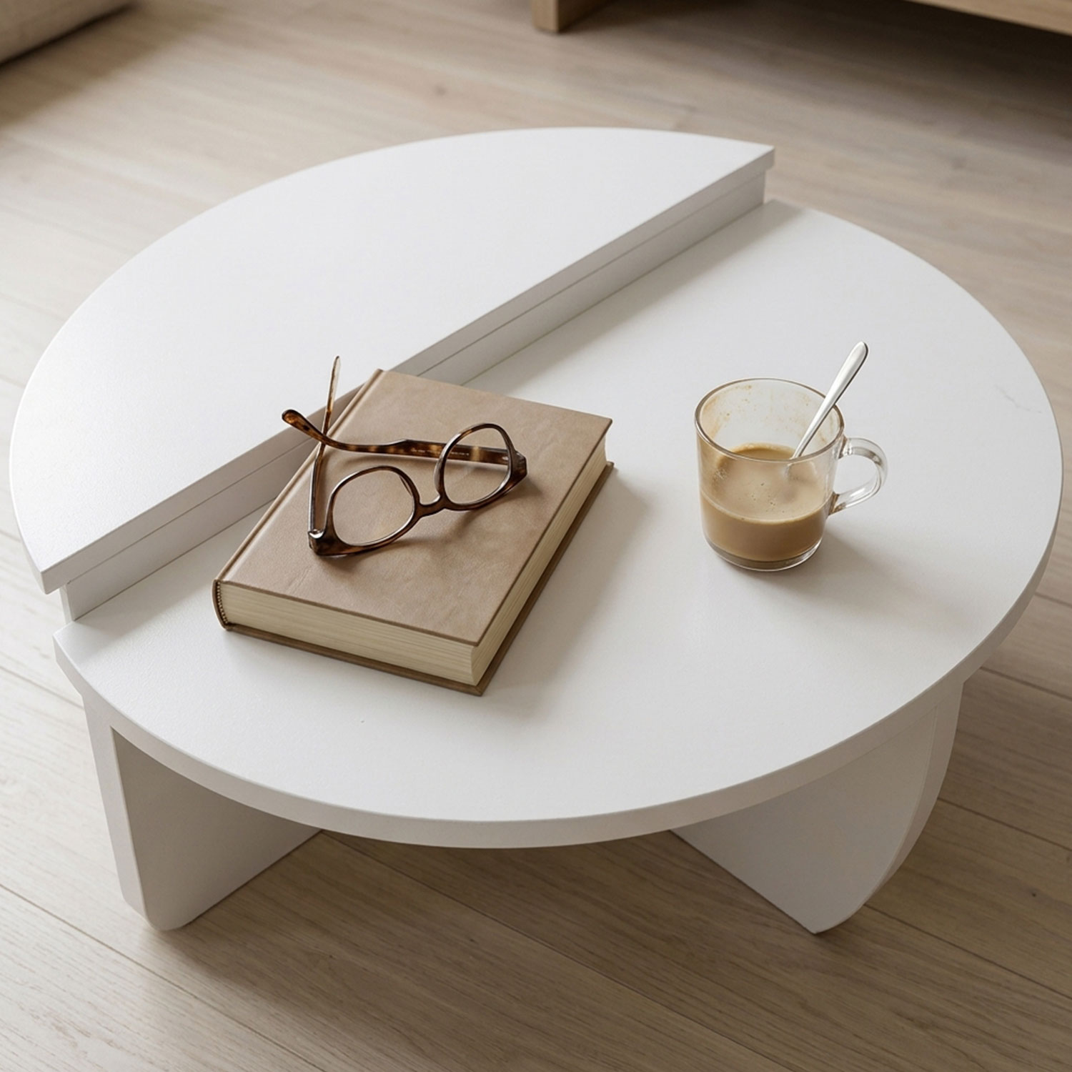 Set de 2 tables basses design Glowik Blanc mat