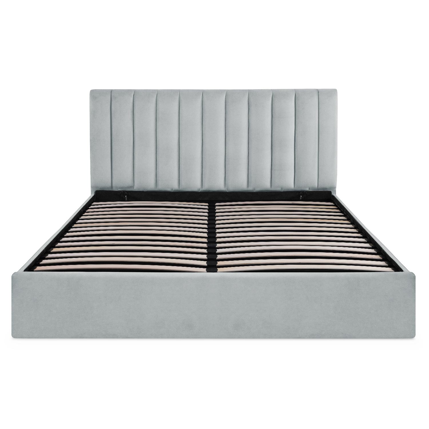 Lit Coffre Songe + Sommier Velours Argent 180cm
