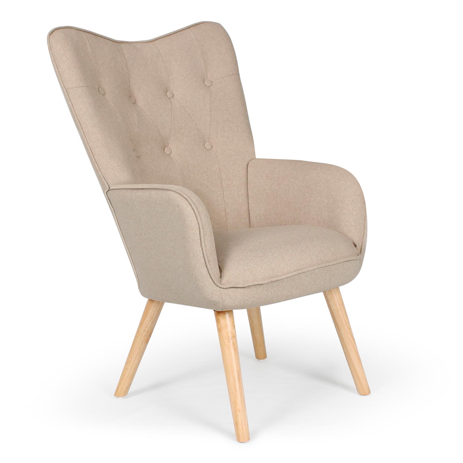Fauteuil scandinave Klarys Tissu Beige