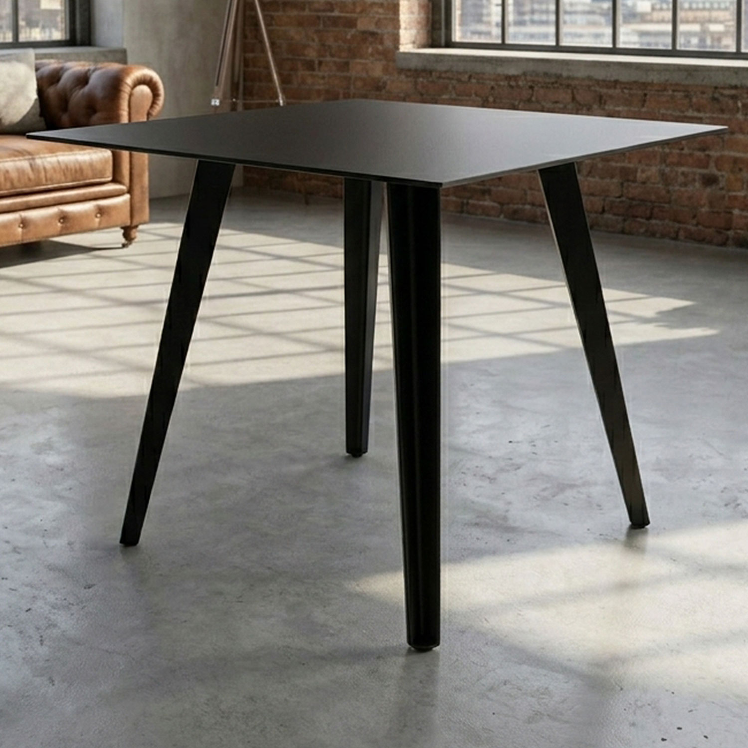 Table d'appoint carrée 40cm Bipolart Métal Noir