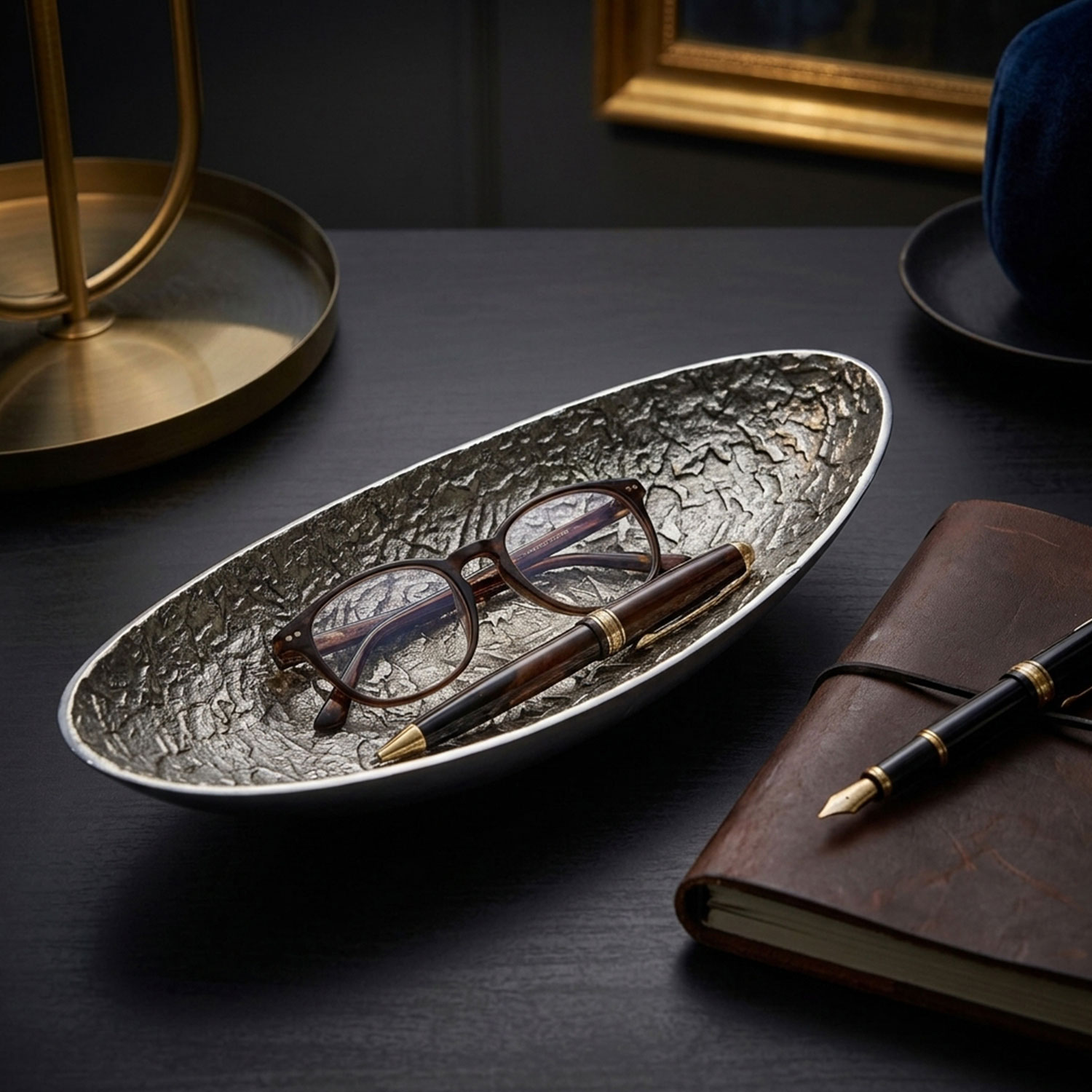 Set de 2 plateaux Camilla Nickel