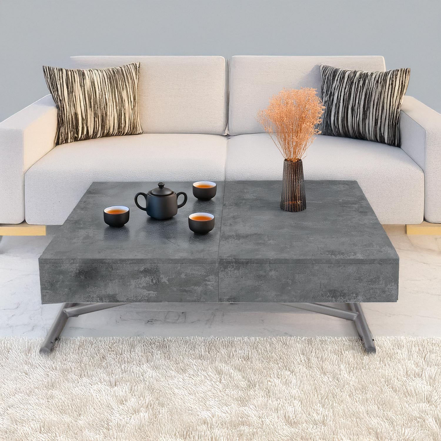Table basse relevable Sundance Effet Béton
