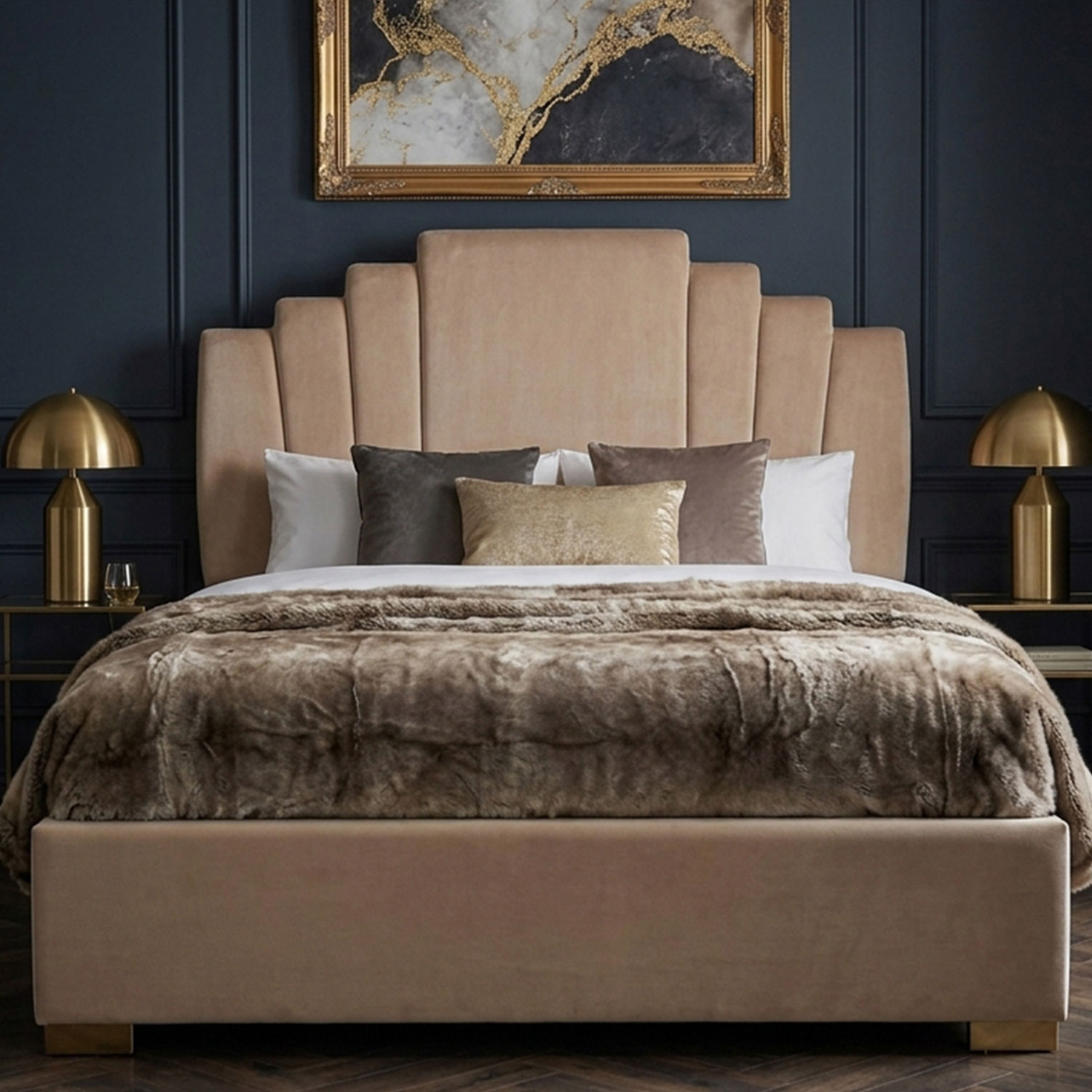 Tête de lit Arena 160 cm Velours Taupe