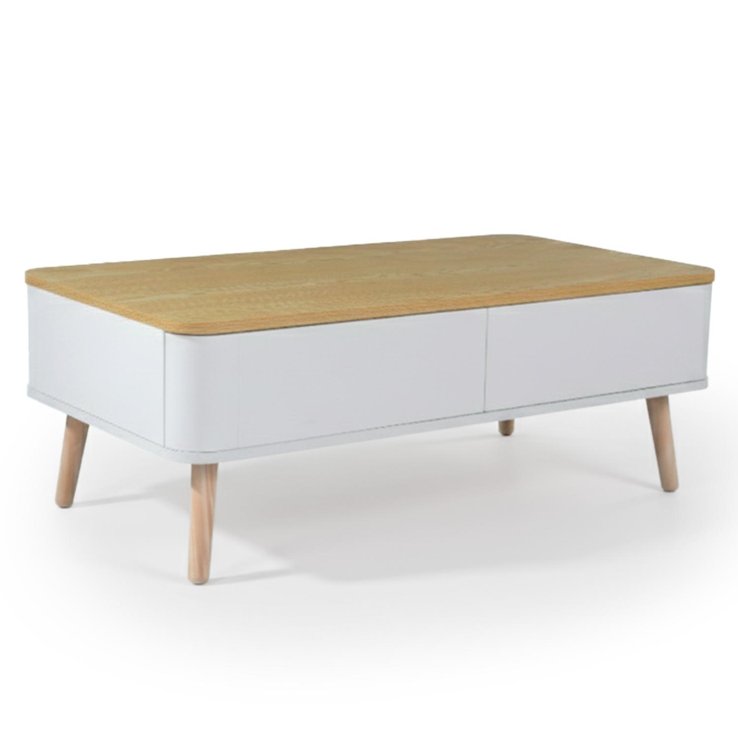 Table basse scandinave Bergen Blanc et Bois
