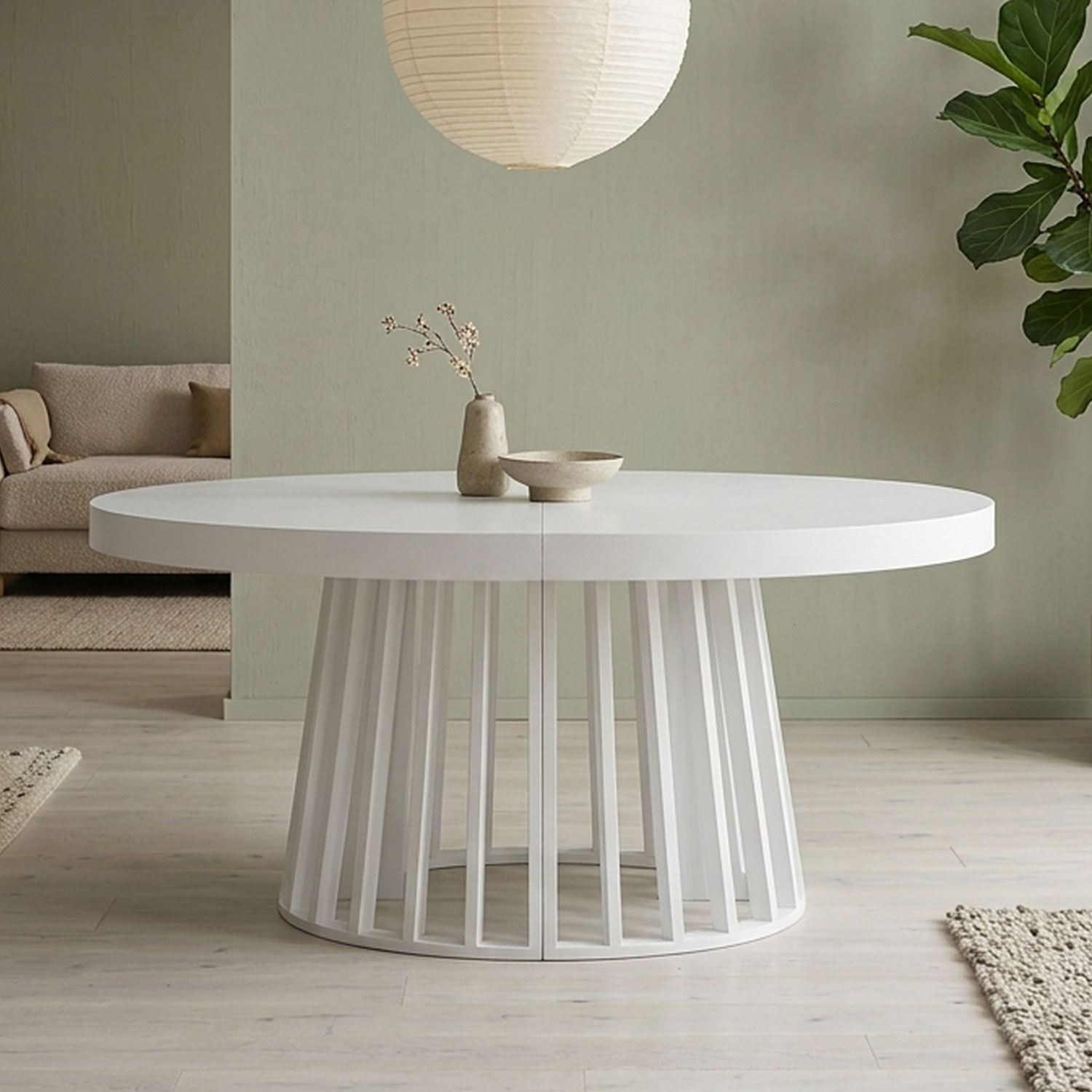 Table ovale extensible Eliza Blanc