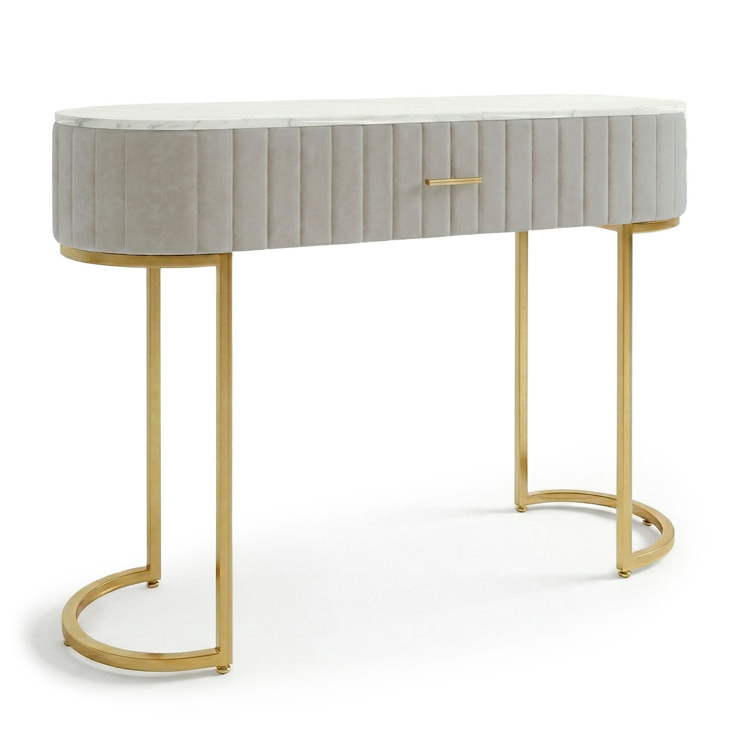 Coiffeuse Paloma 1 tiroir Velours Taupe