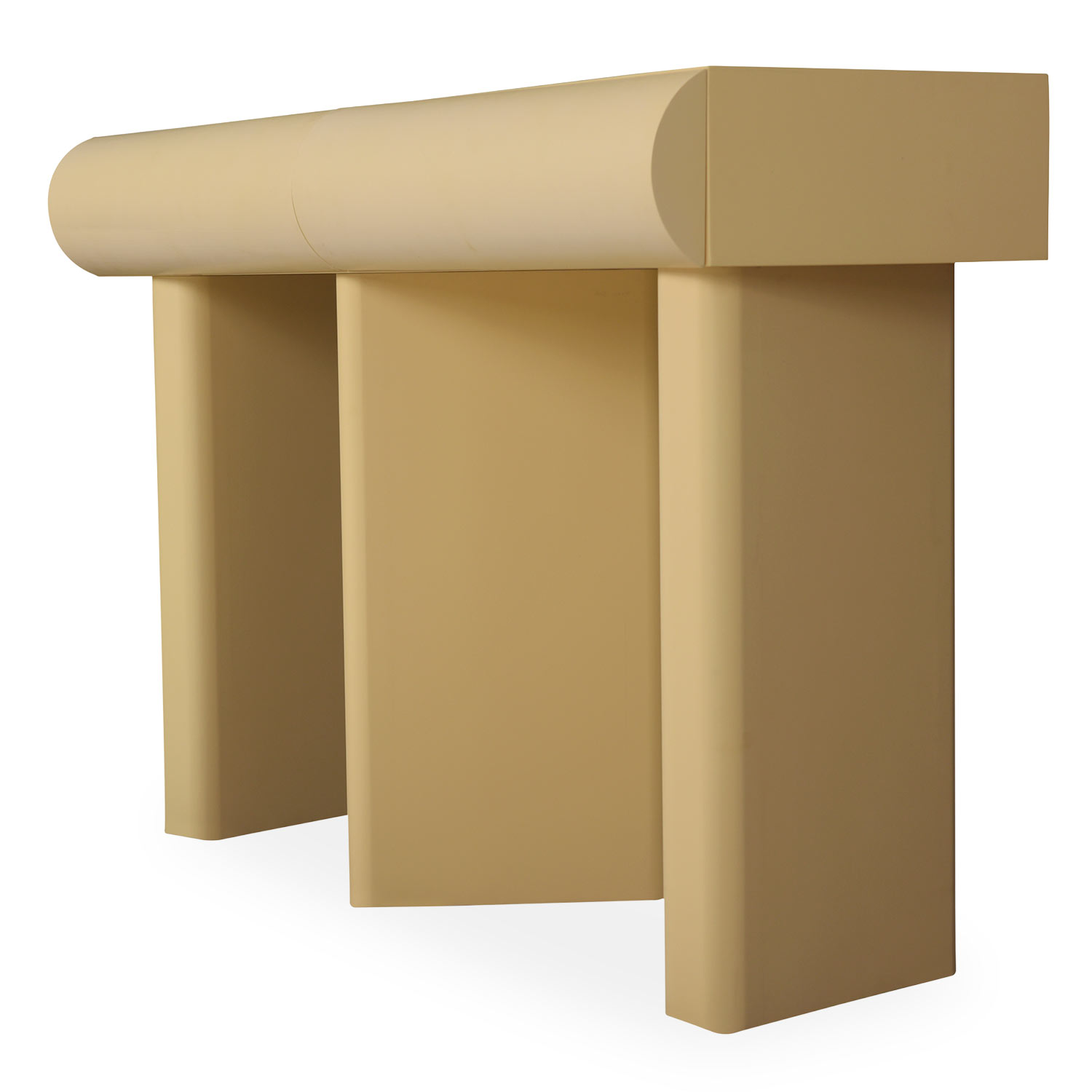 Console design 2 tiroirs L120cm avec pieds obliques Mezade Beige