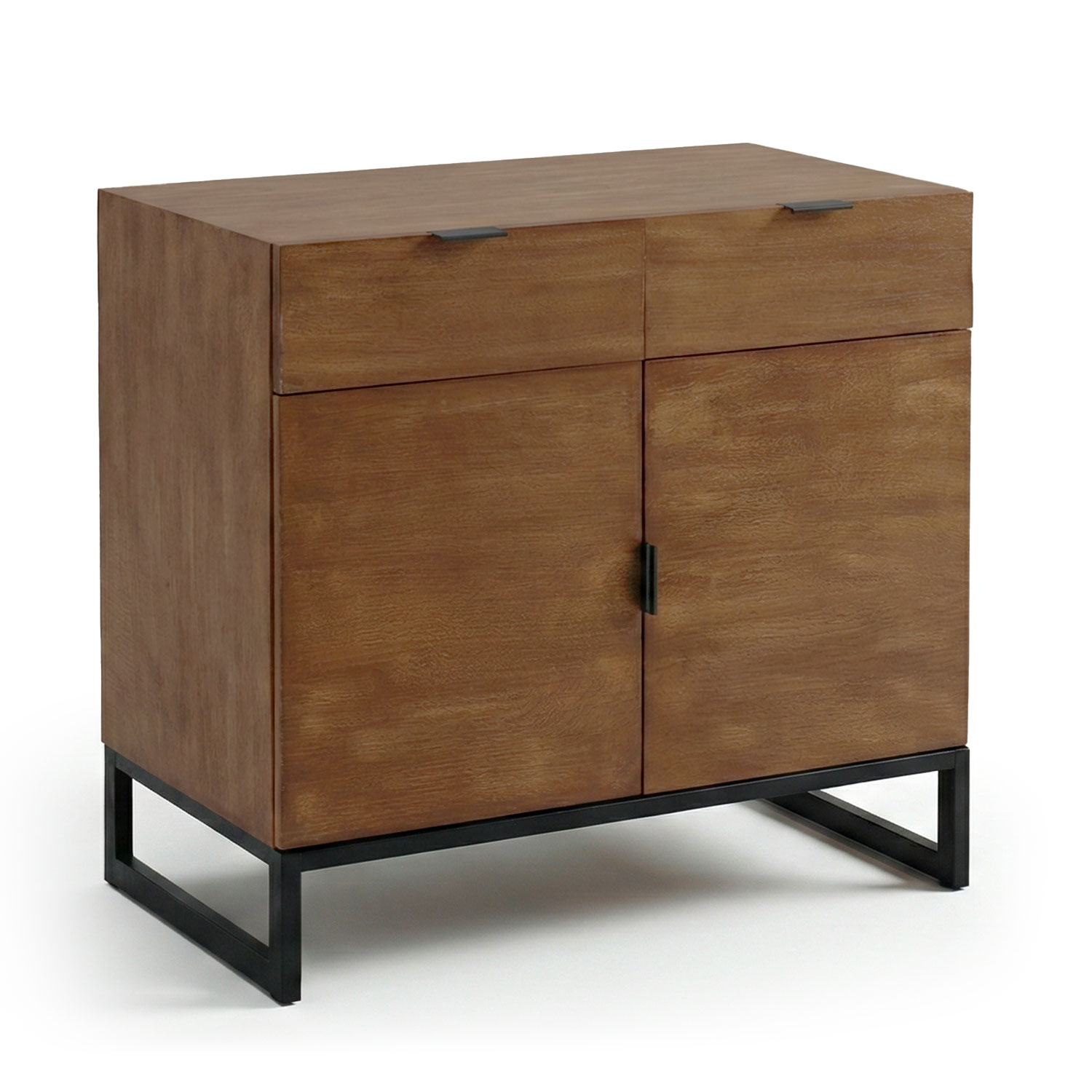 Commode 2 tiroirs et 2 portes battantes Panara L79cm Bois d'acacia patiné