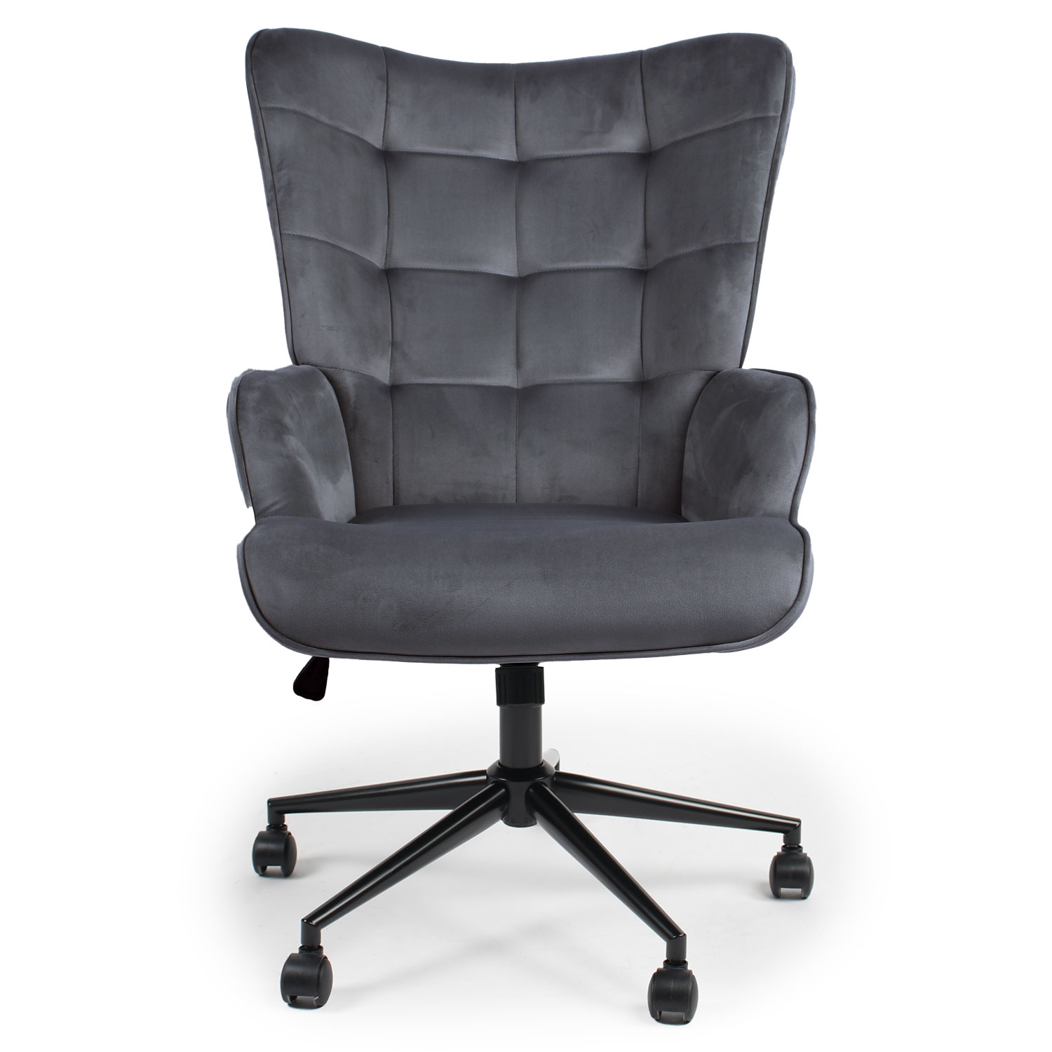 Fauteuil de bureau moderne à haut dossier Florelo Velours Gris