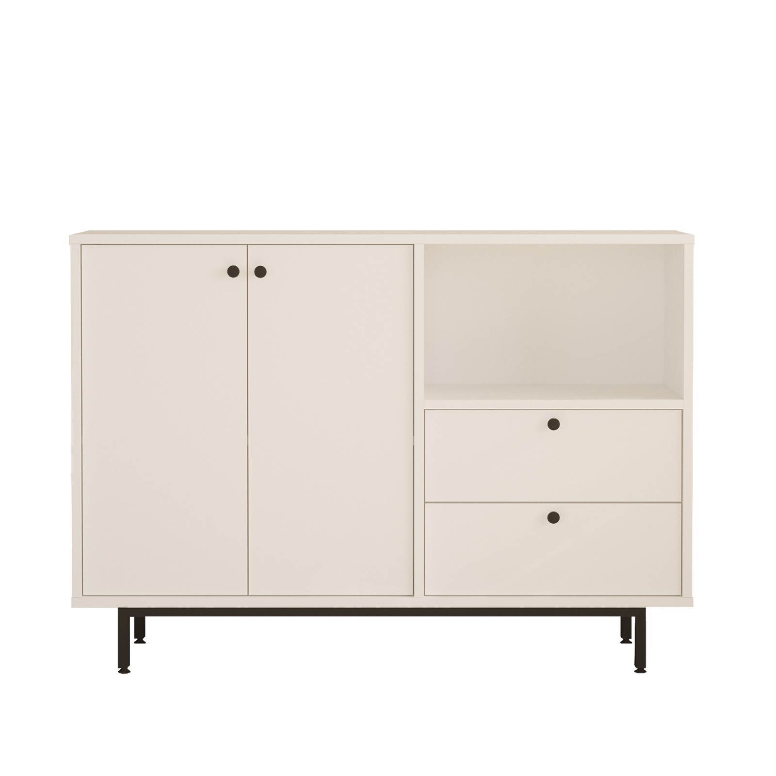 Buffet 2 portes et 2 tiroirs Axyl L88cm Blanc