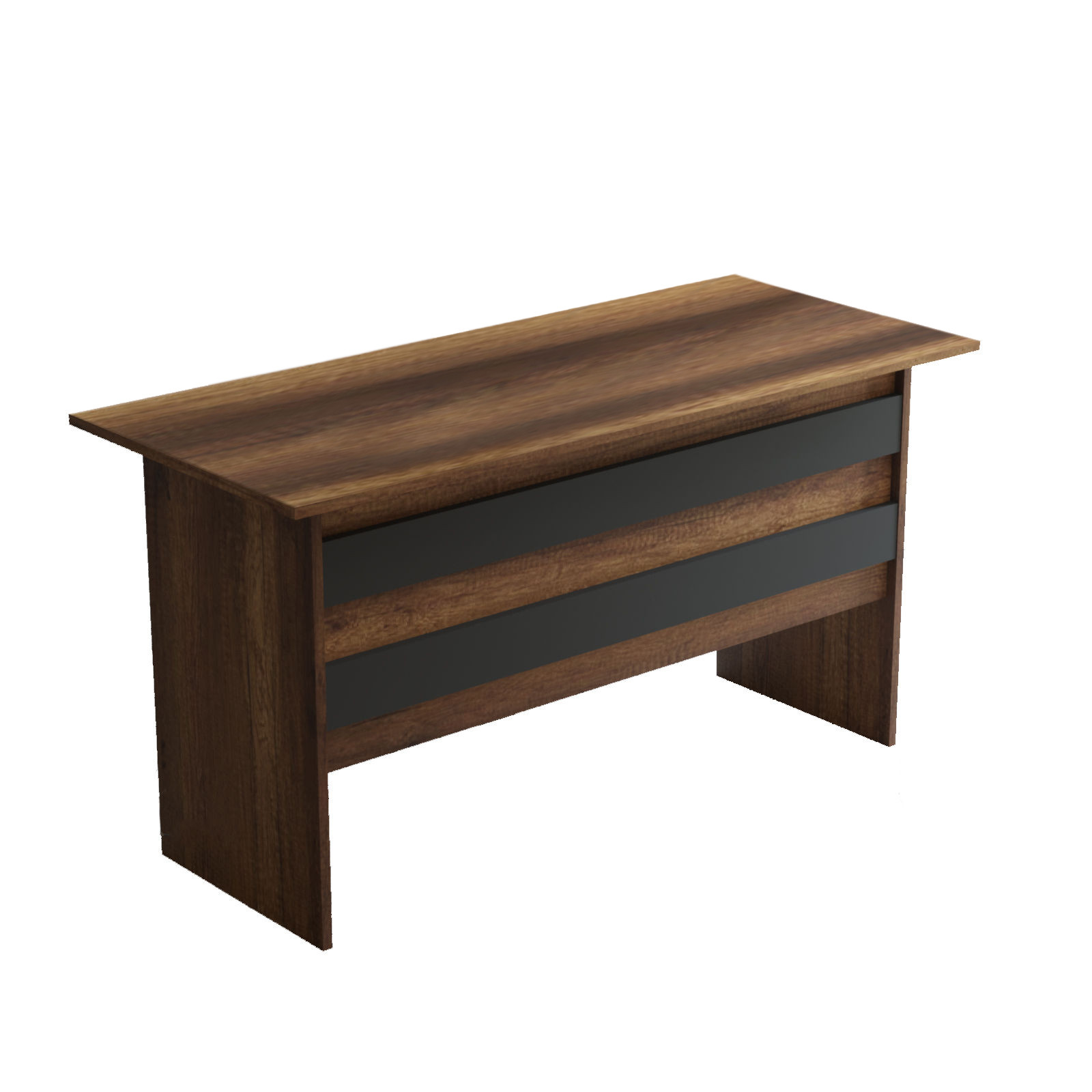 Bureau contemporain Busymo Chêne foncé et Gris