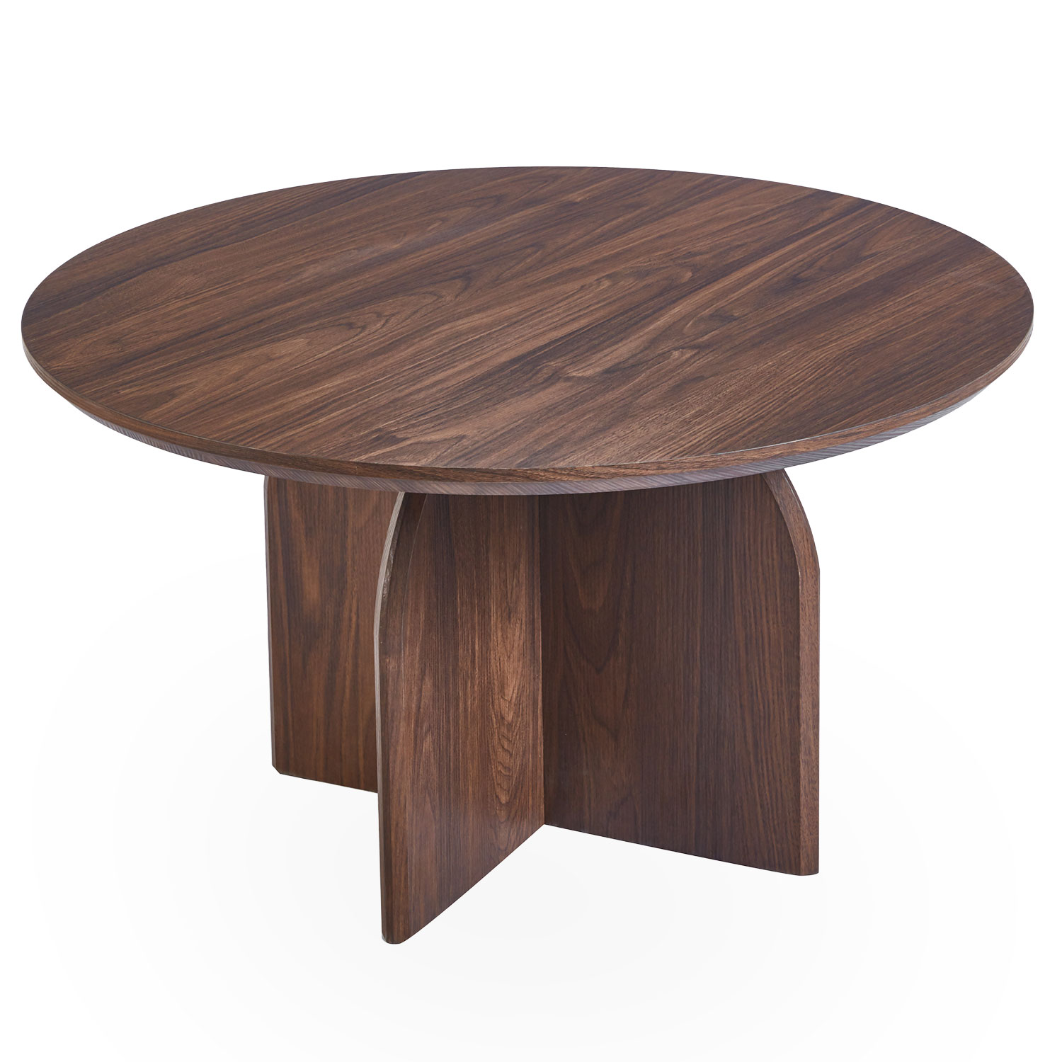Table basse ronde élégante 80cm Calyptus Bois foncé