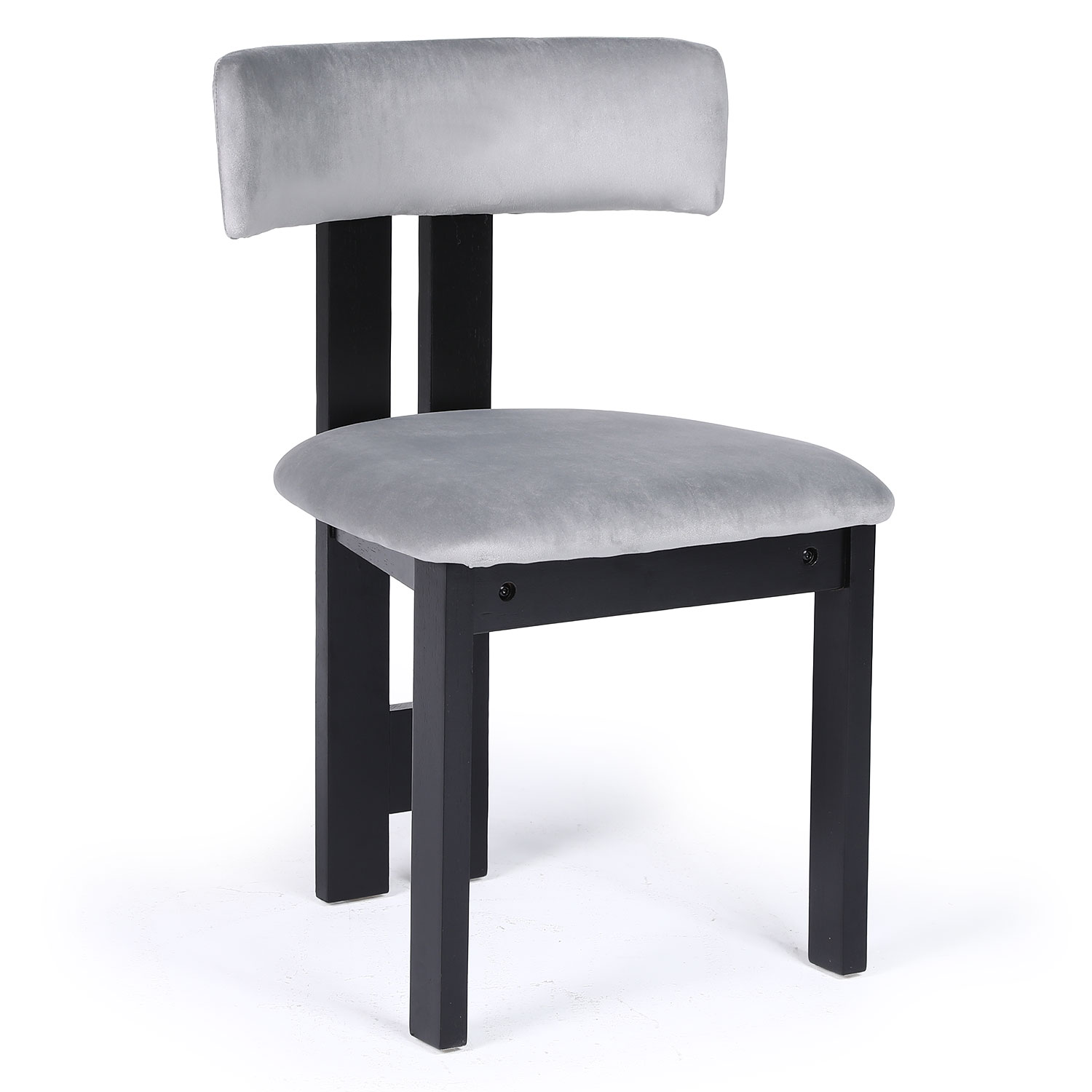 Chaise de salle à manger design Ceriz Bois noir et Velours Gris