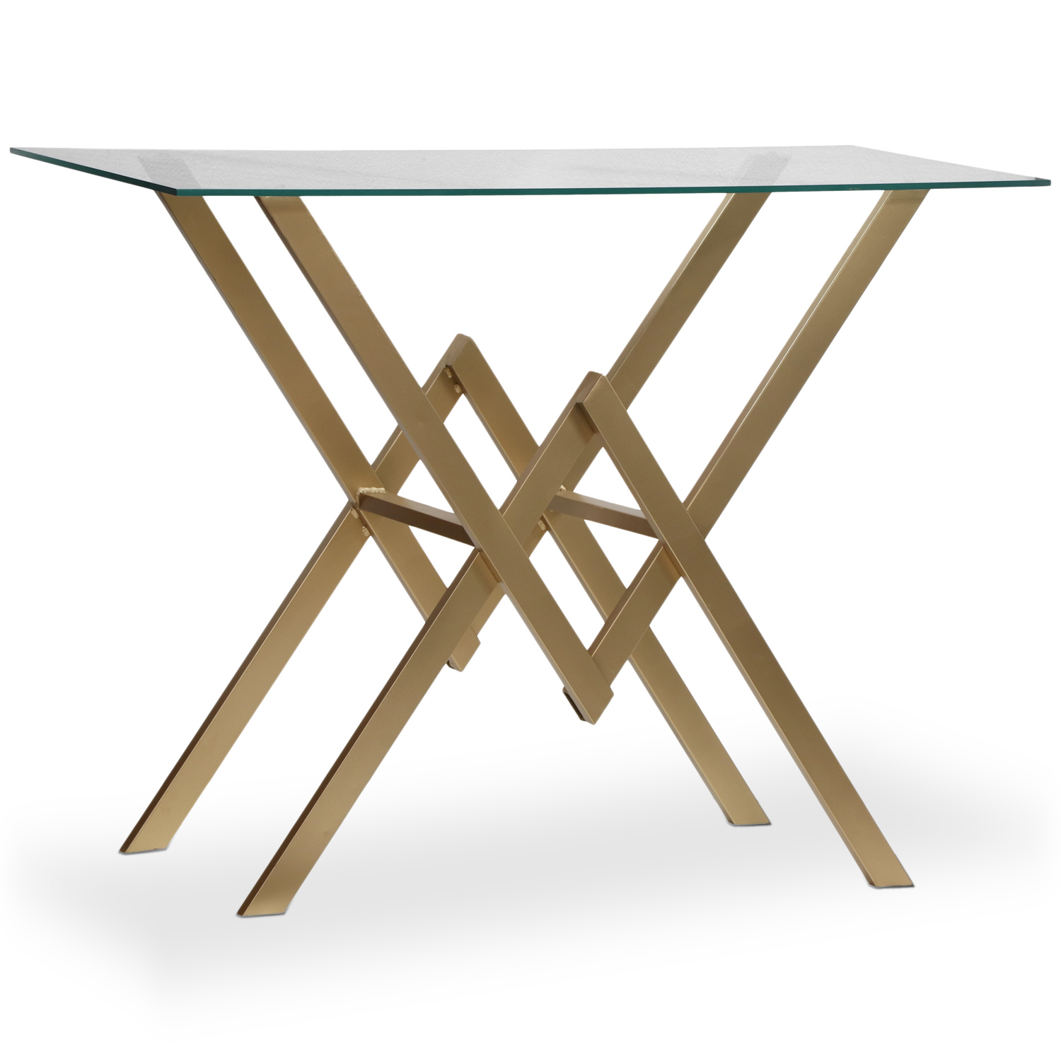 Console Murviel en Verre et Pieds Or