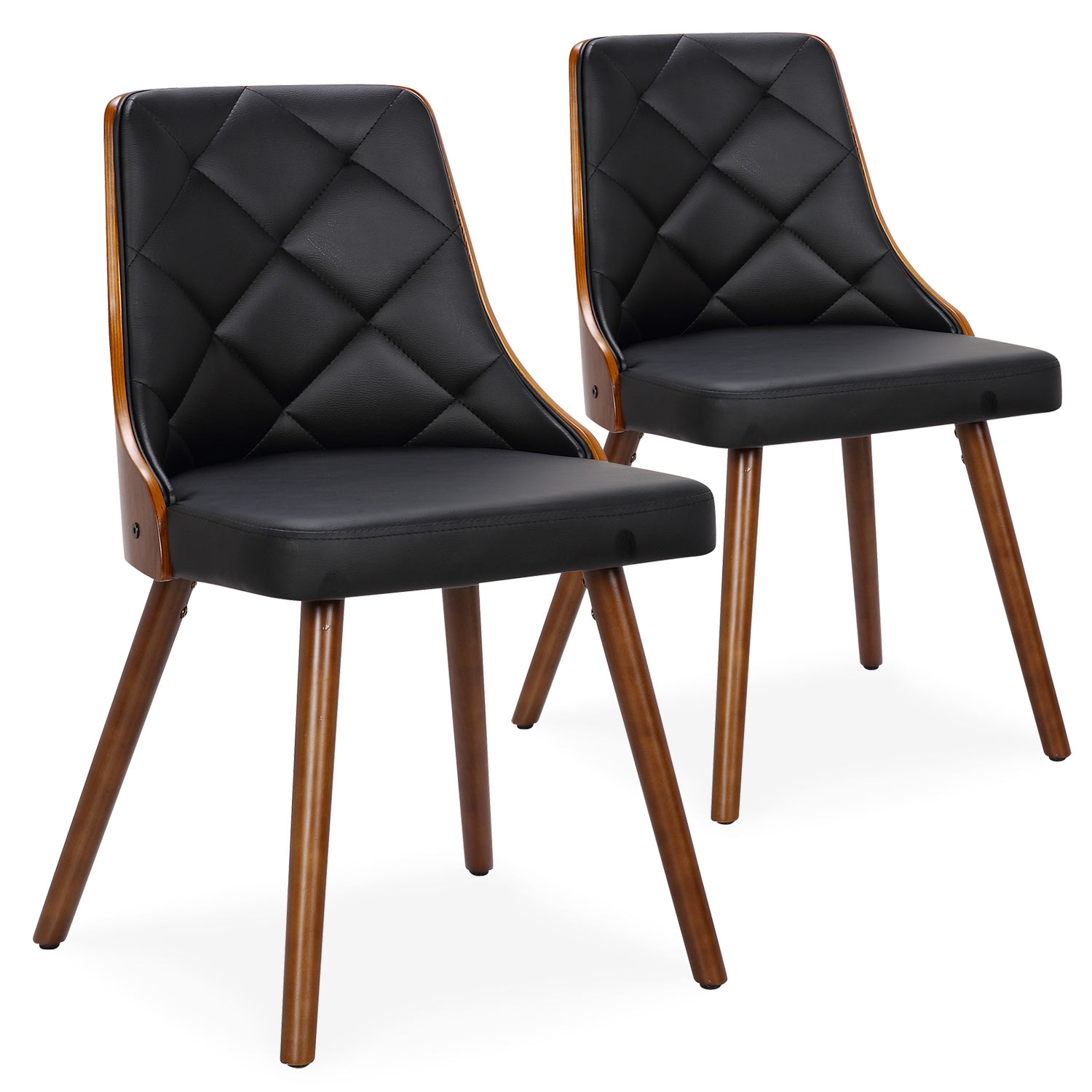 Lot de 2 chaises scandinaves Lalix Bois Noisette et Noir
