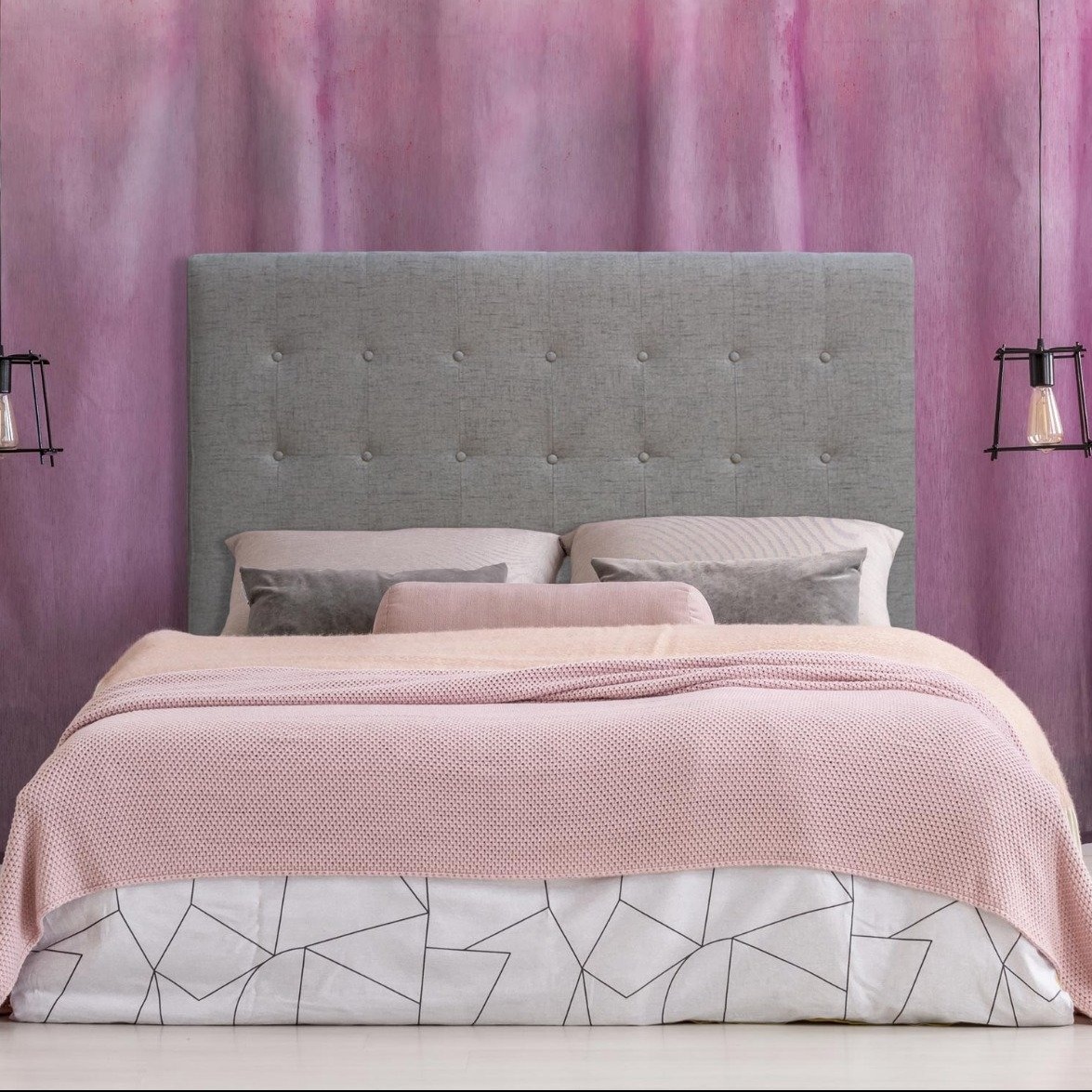 Tête de lit Luxor 140cm Tissu Taupe