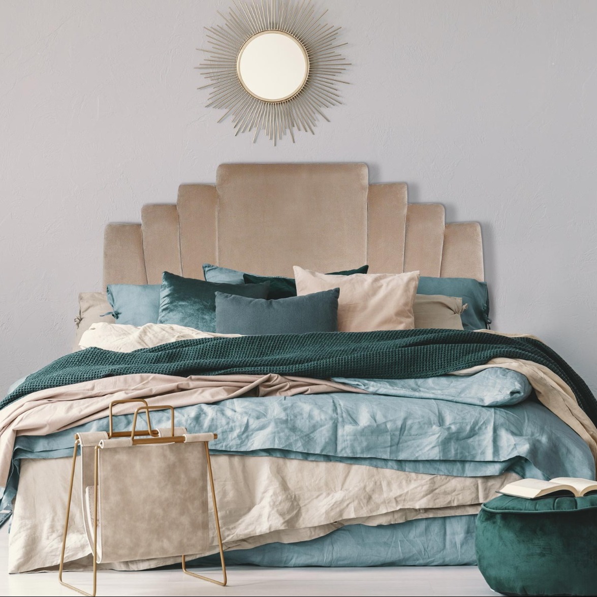Tête de lit Arena 140 cm Velours Taupe