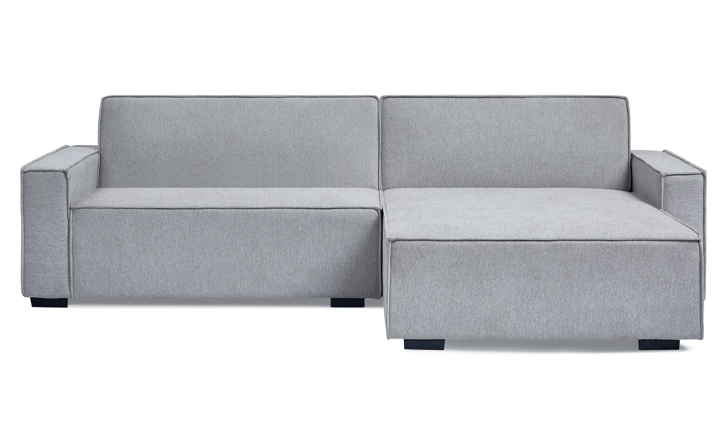 Canapé convertible cic-clac avec angle réversible Pikado Tissu effet lin Gris clair