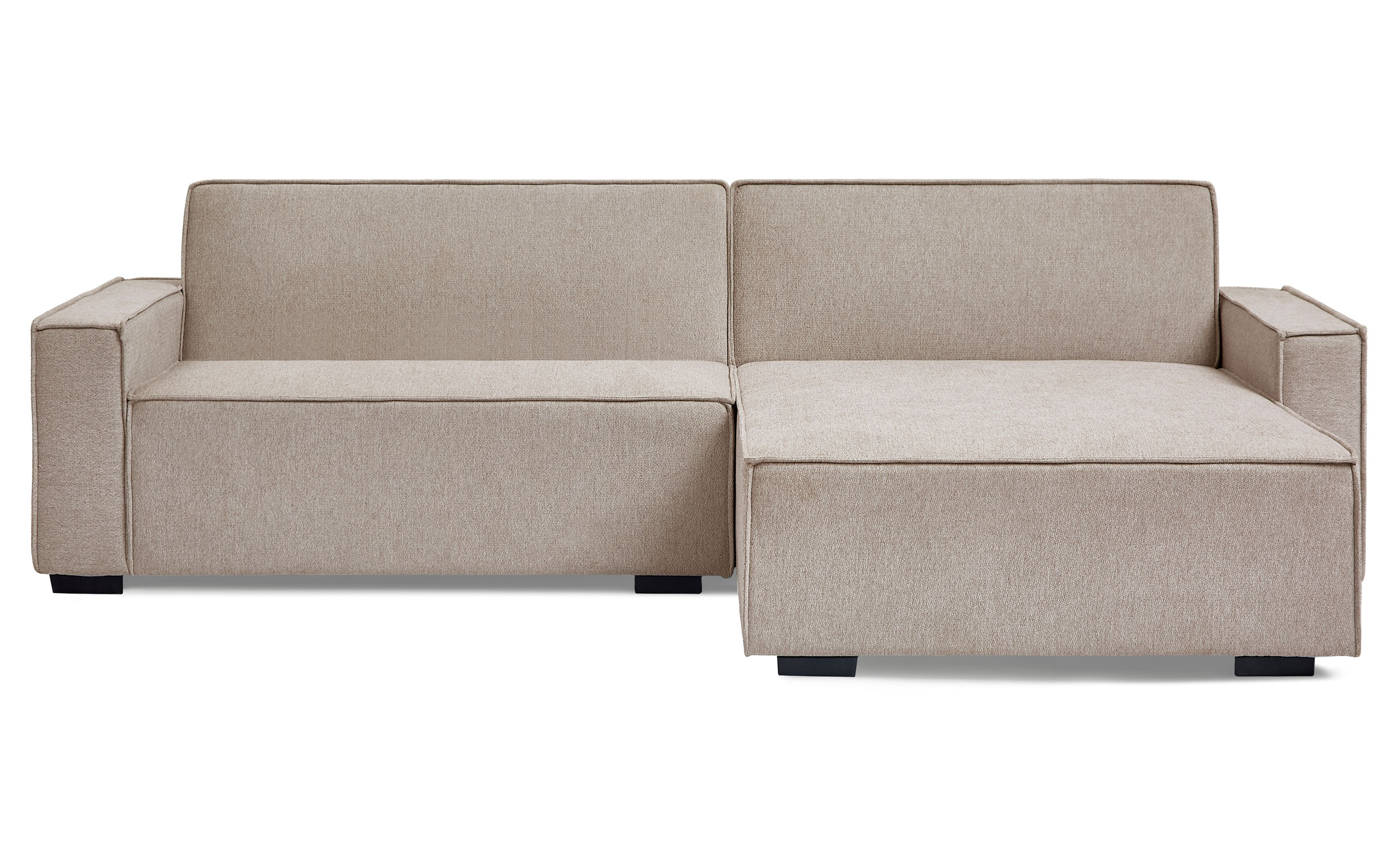 Canapé convertible cic-clac avec angle réversible Pikado Tissu effet lin Taupe clair