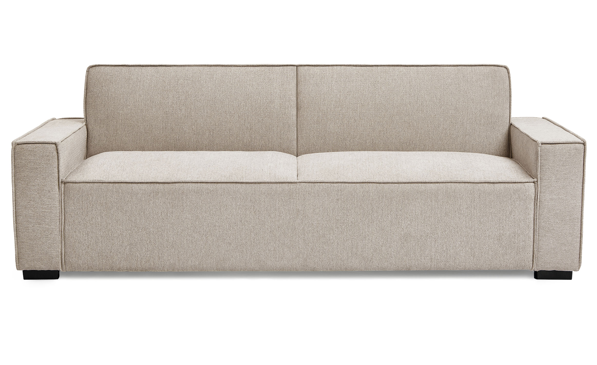 Canapé convertible clic-clac 3 places Pikado Tissu effet lin Taupe clair