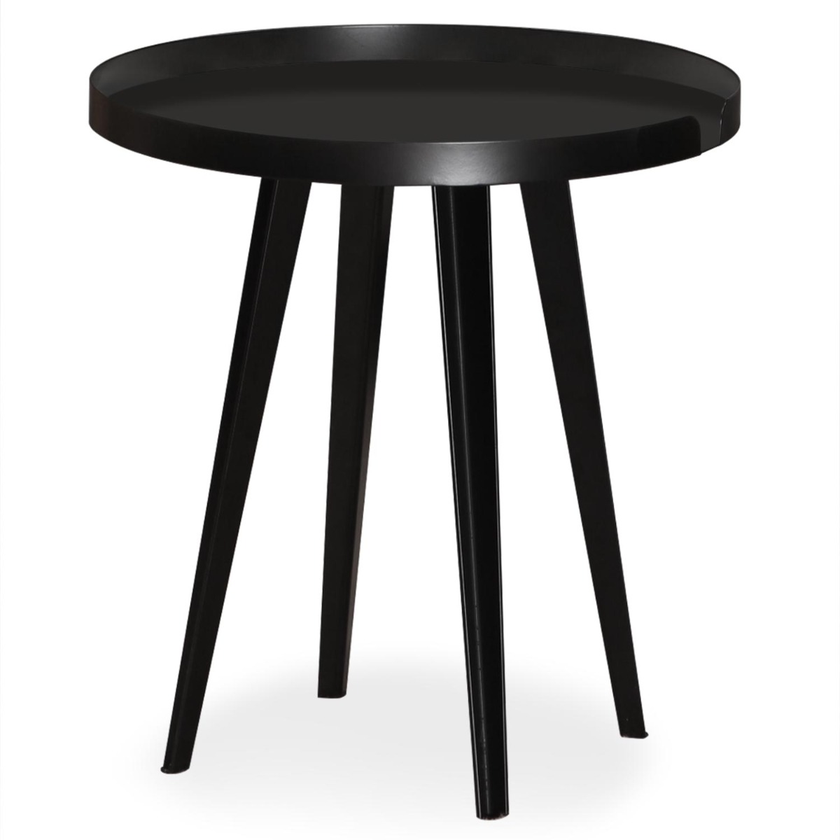 Table d'appoint ronde à rebord 45cm Bipolart Métal Noir