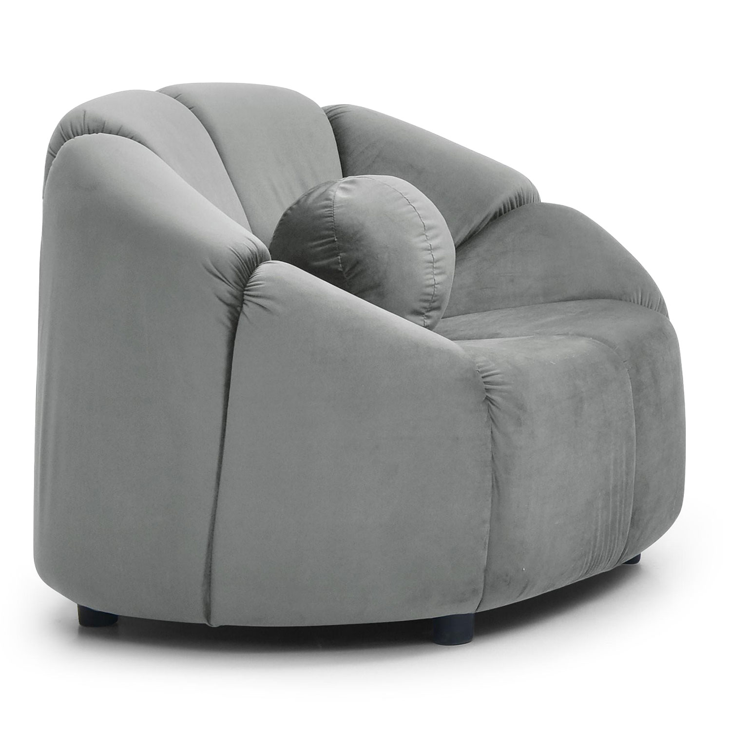 Fauteuil design arrondi Sidonie Velours Gris