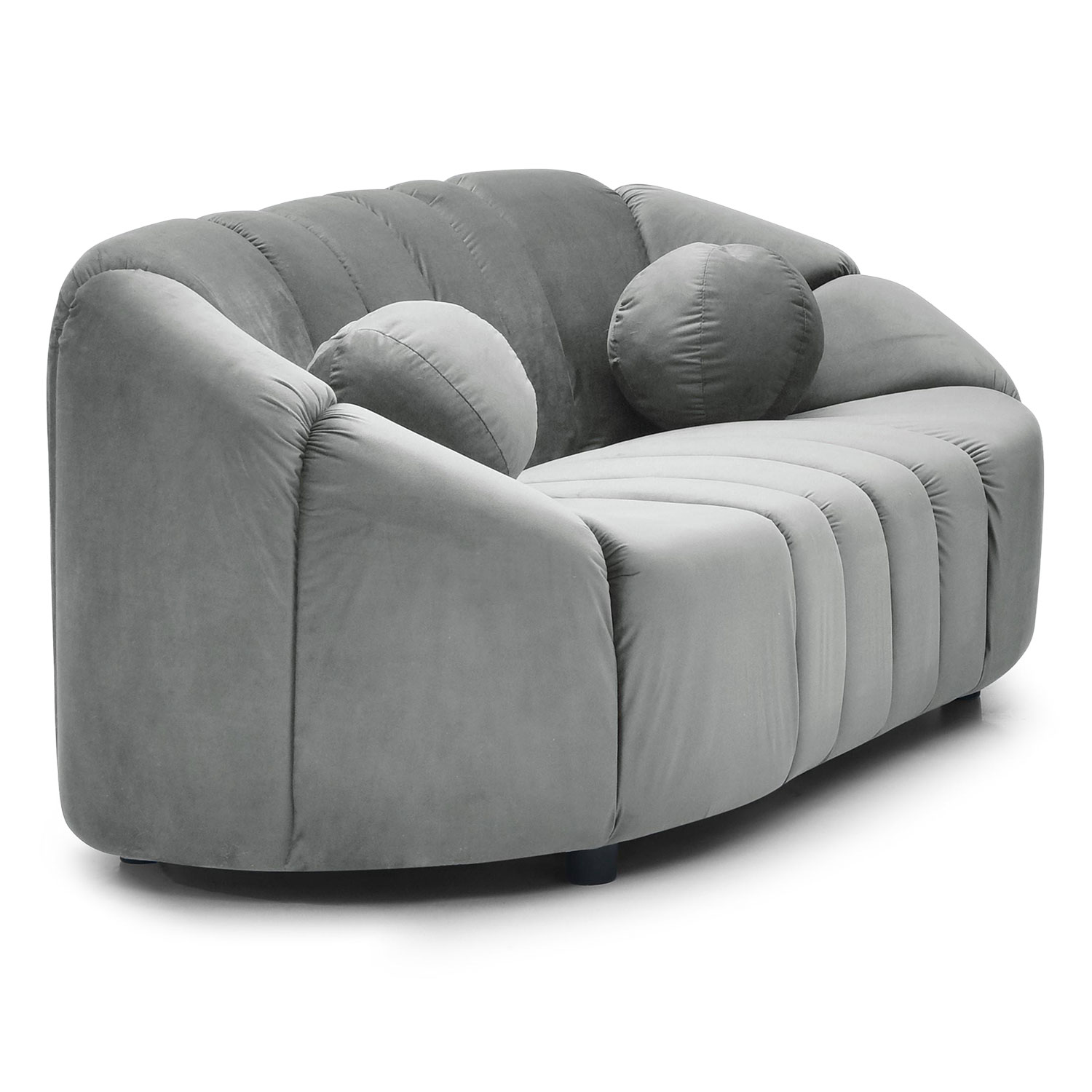 Canapé 2 places design Sidonie Velours Gris