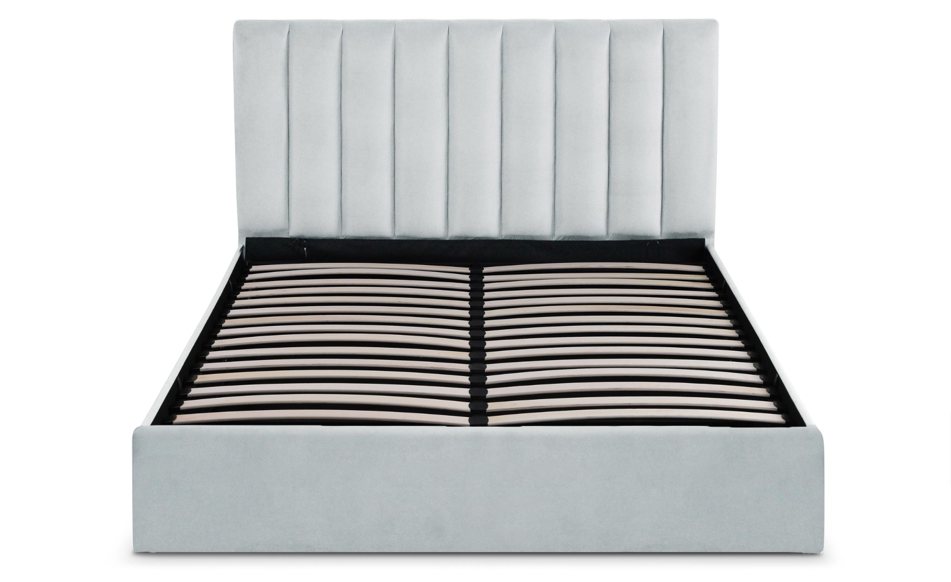Lit Coffre Songe + Sommier Velours Argent 160cm