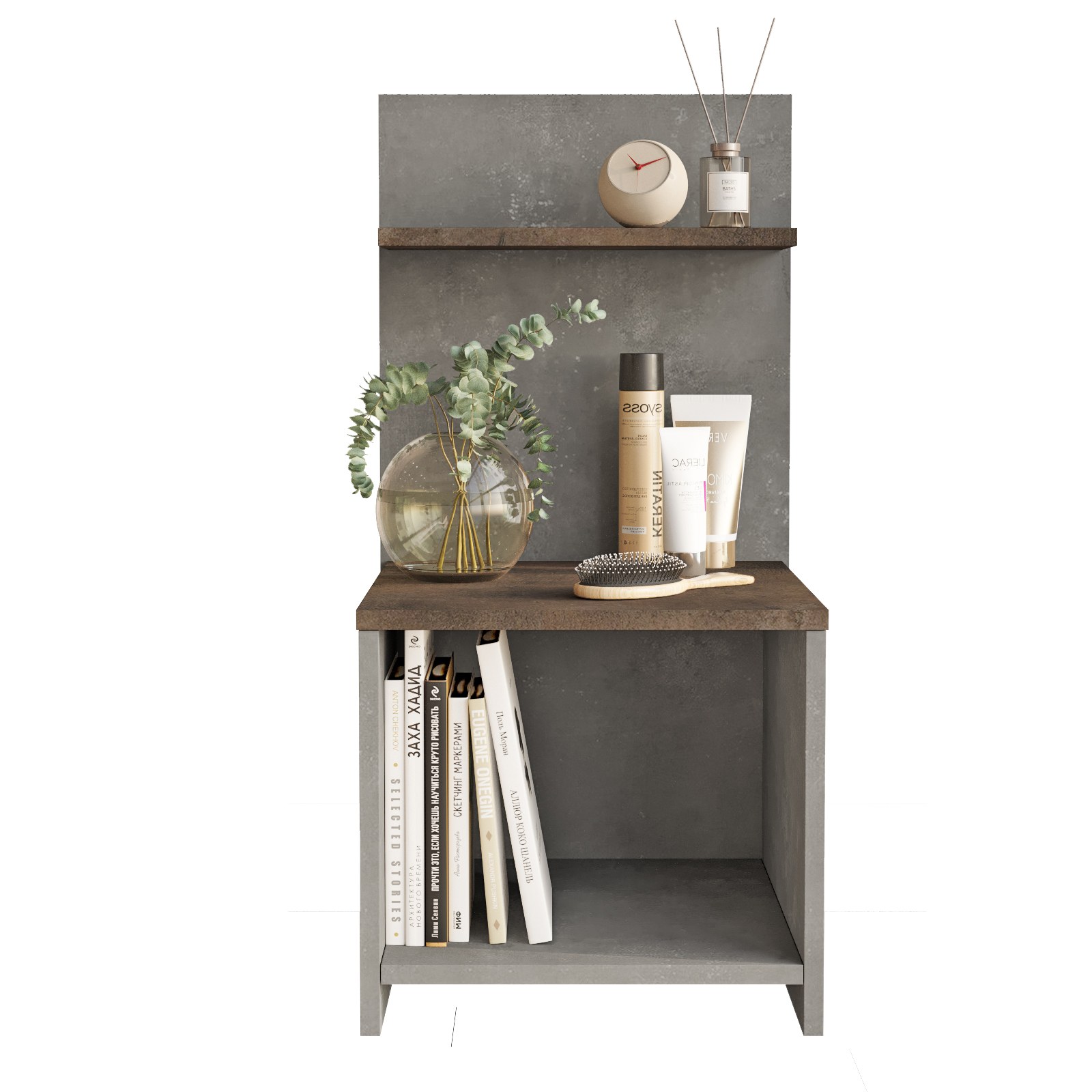 Table de chevet Wasat L44,5xH90cm Bronze et Anthracite