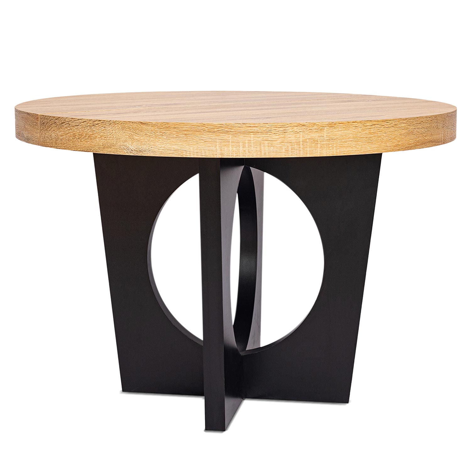 Table ronde extensible Kalipso Chêne Clair et Noir