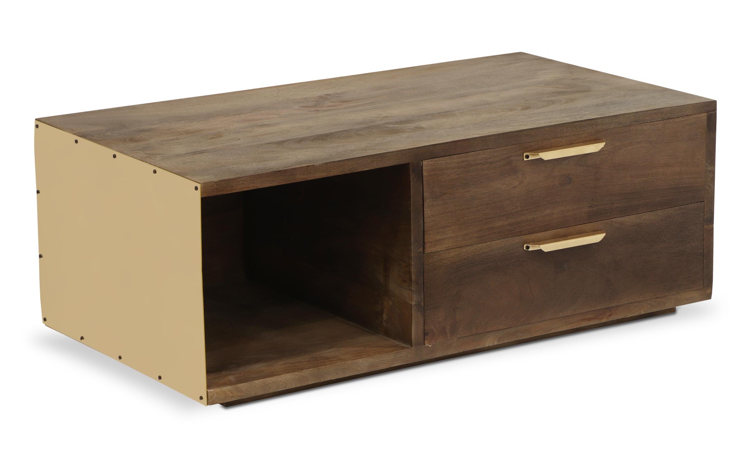 Table basse Firmin Bois et Métal Or