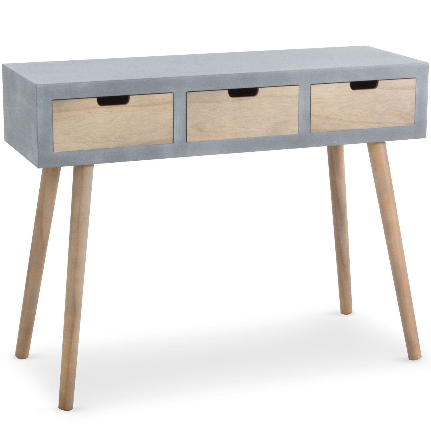Console scandinave 3 tiroirs Tatum Gris