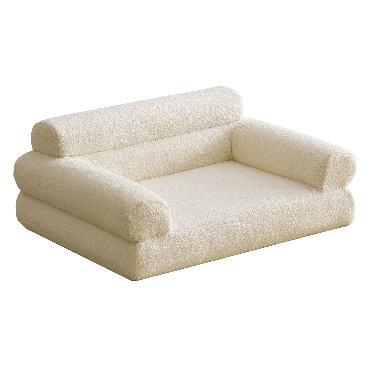 Canapé pour chien et chat Titou 50x80 Tissu Bouclette Crème