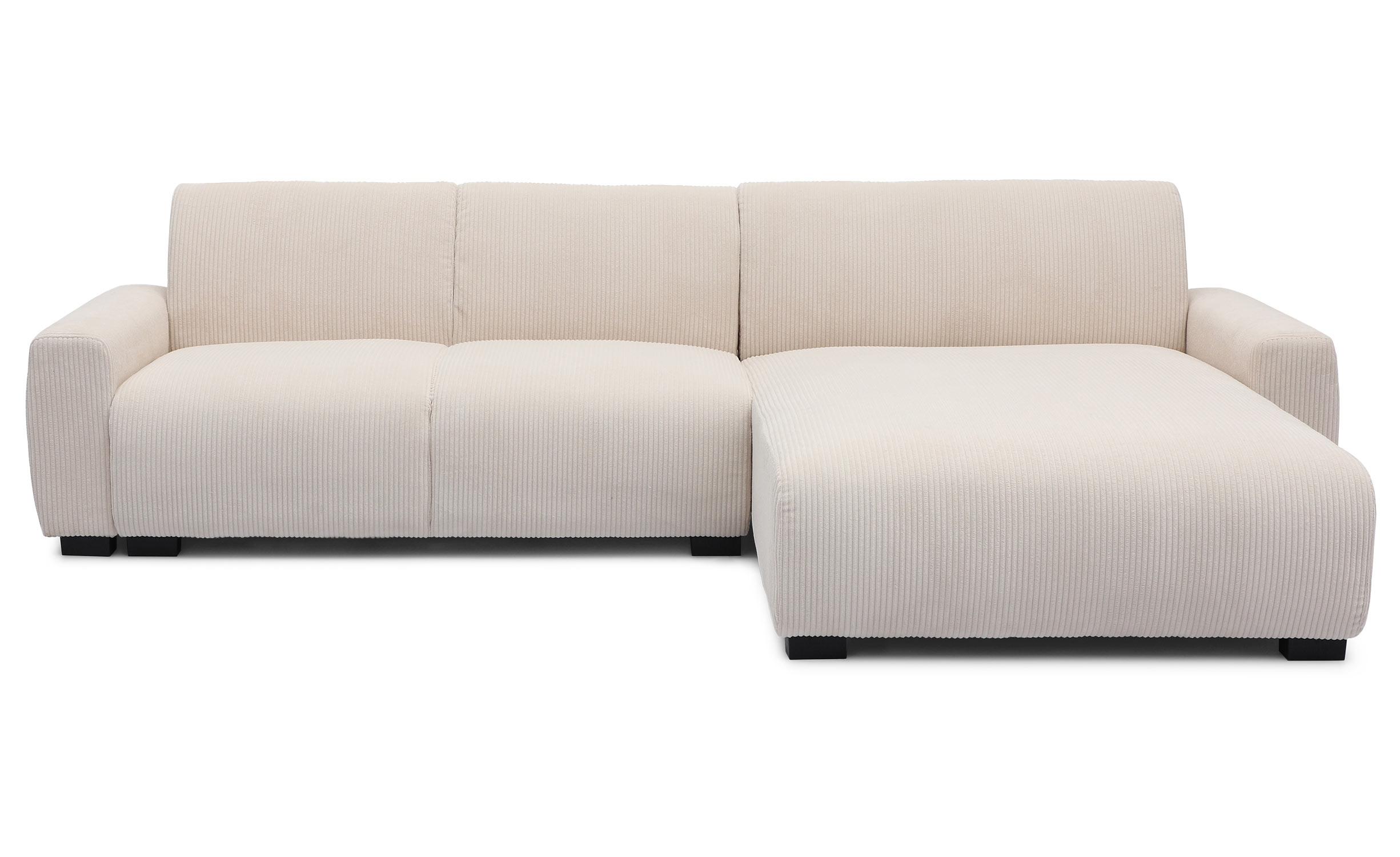 Canapé d'angle moderne 288cm Wallis Velours côtelé Crème