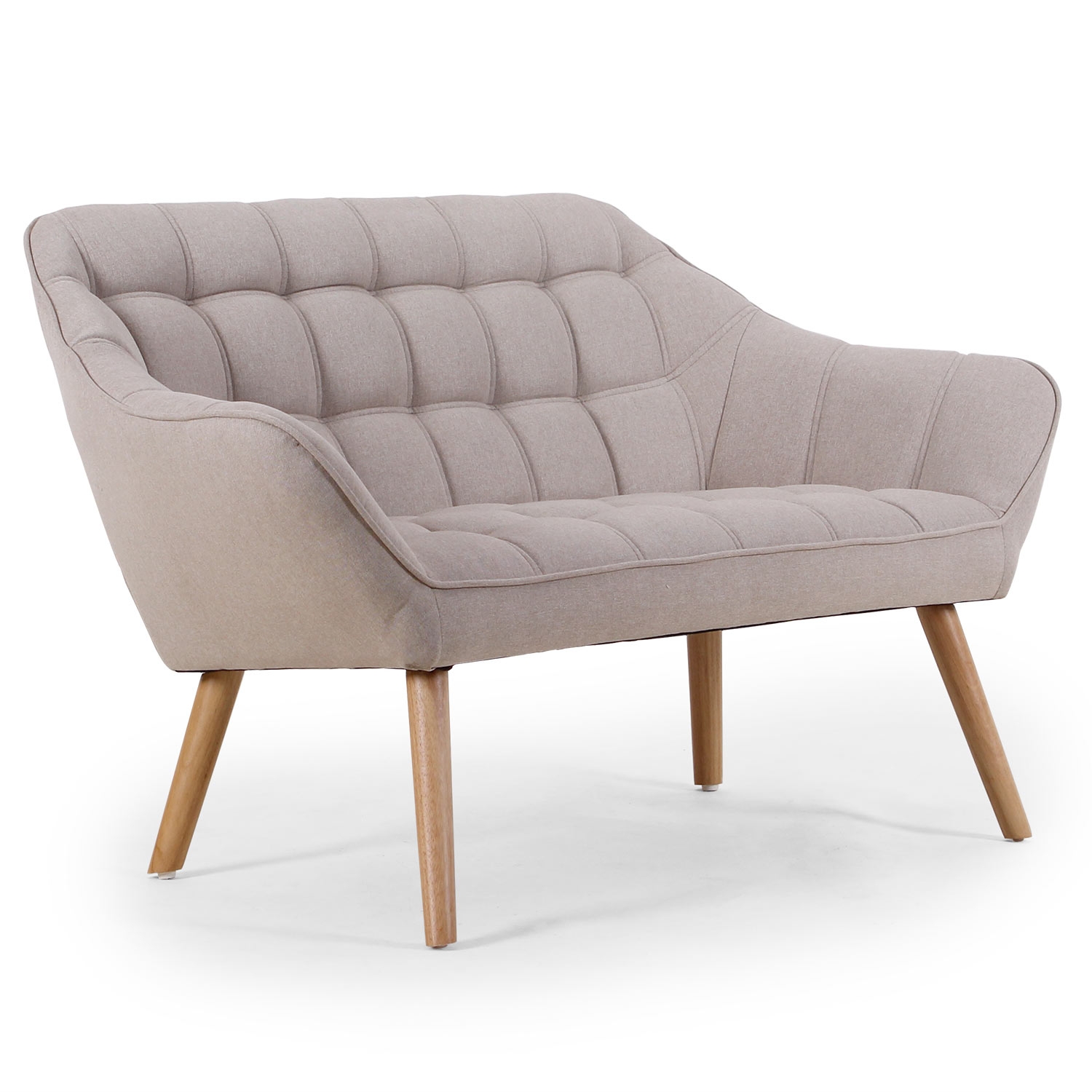 Canapé 2 places Scandinave Zentao Tissu Beige