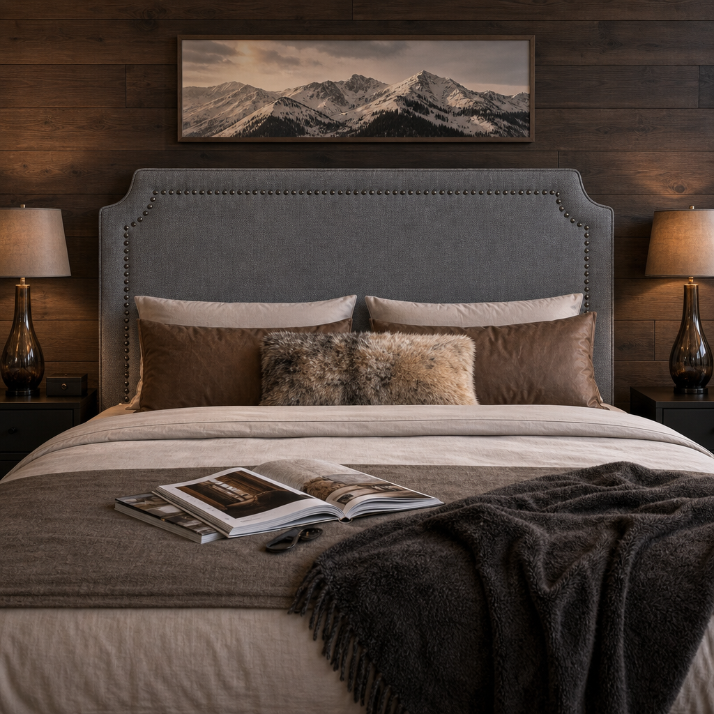 Tête de lit 160cm Tissu Gris